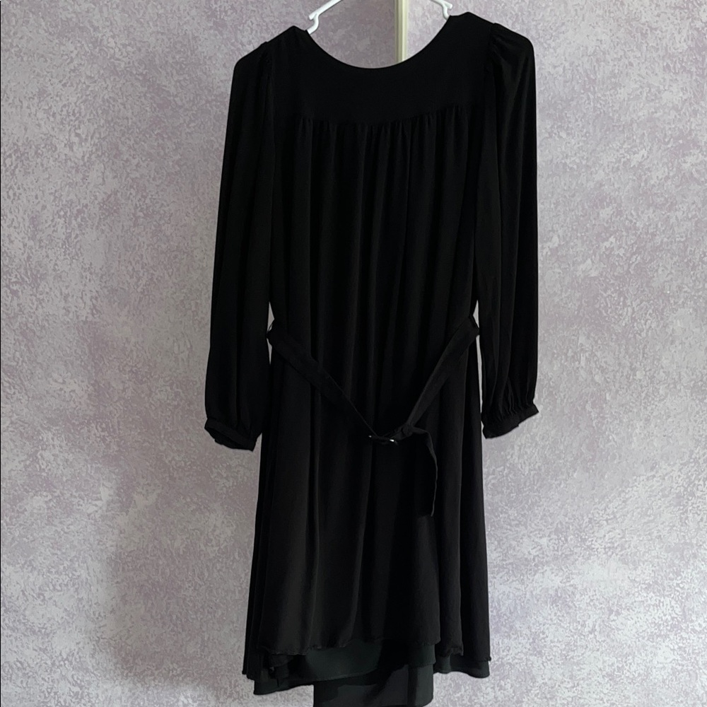 Ann Taylor Lined Elegant Black Women's Belted Sheath Dress